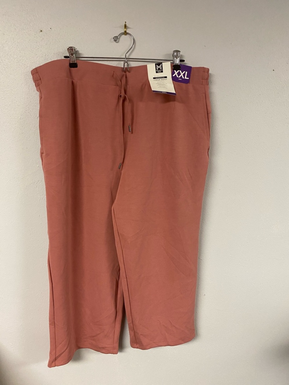 Members Mark XXL Drawstring Crop Pant in Dusty Rose